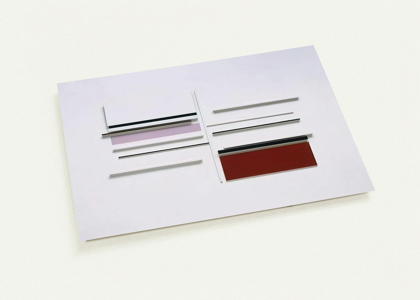 Abstract in White, Black, Indian and Lilac - 1957 By Victor Pasmore Pack of 10 Post Cards | Victor Pasmore Post Cards | A6 (10.5 x 14.8 cm) - 4.1 x 5.8 inches