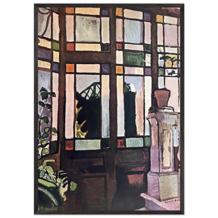 WINDOW WITH COLOURED GLASSES 1906 - Raoul Dufy 70x100 cm / 28x40 inches Framed Art Print – Black Wooden Frame