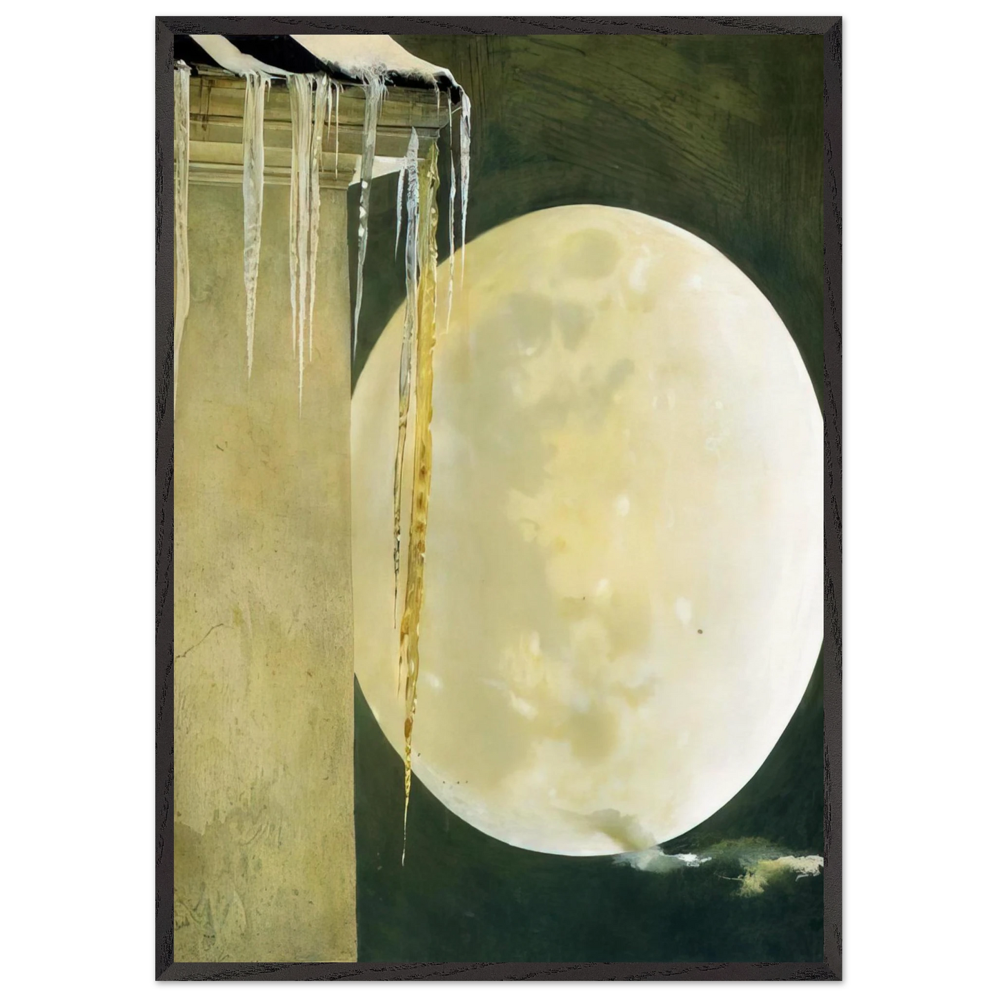 MOON MADNESS - Andrew Wyeth 70x100 cm / 28x40 inches Framed Art Print – Black Wooden Frame