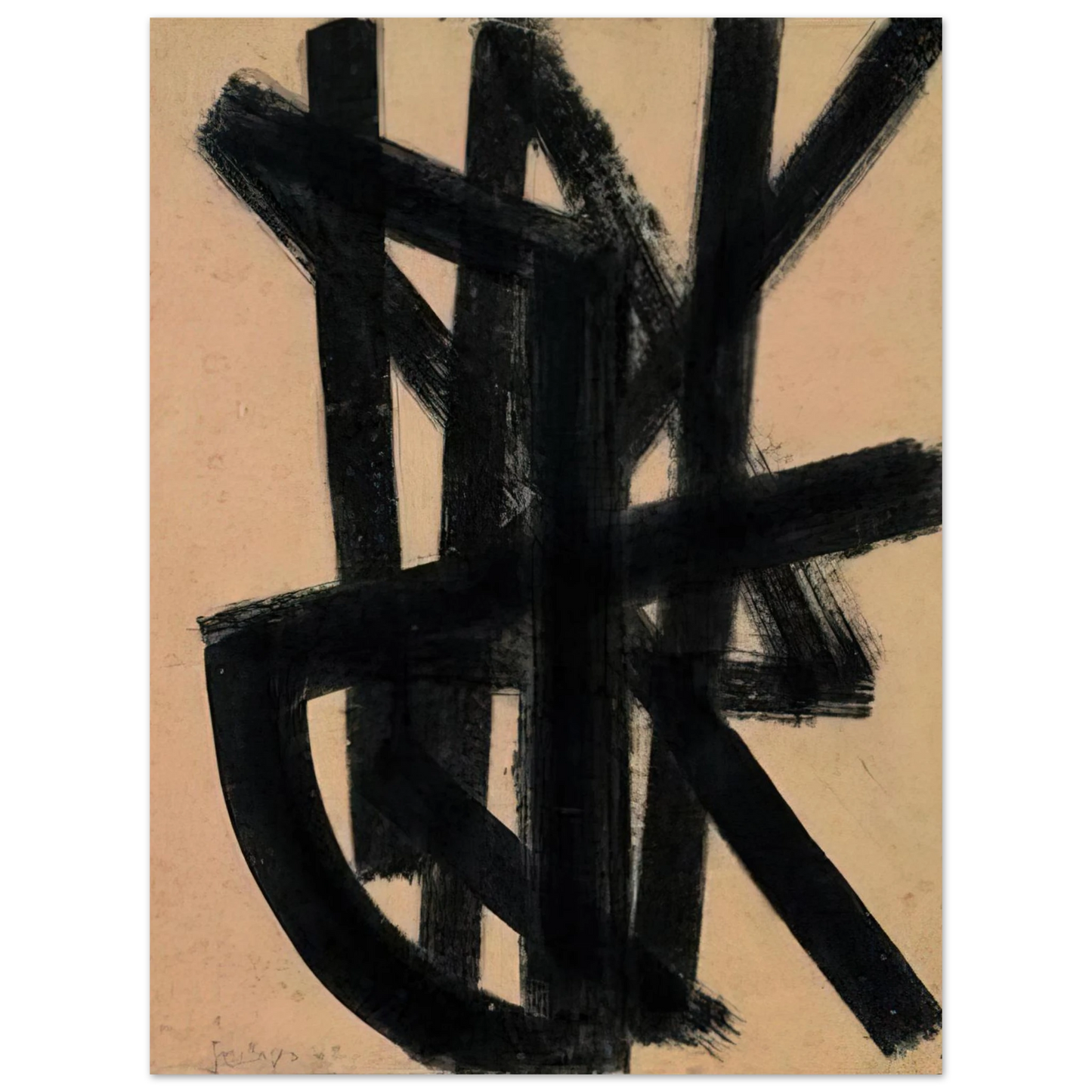 Pierre Soulages - Brou de noix 65 x 50 cm, 1948 - 1948 75x100 cm / 30x40inches Fine Art Poster