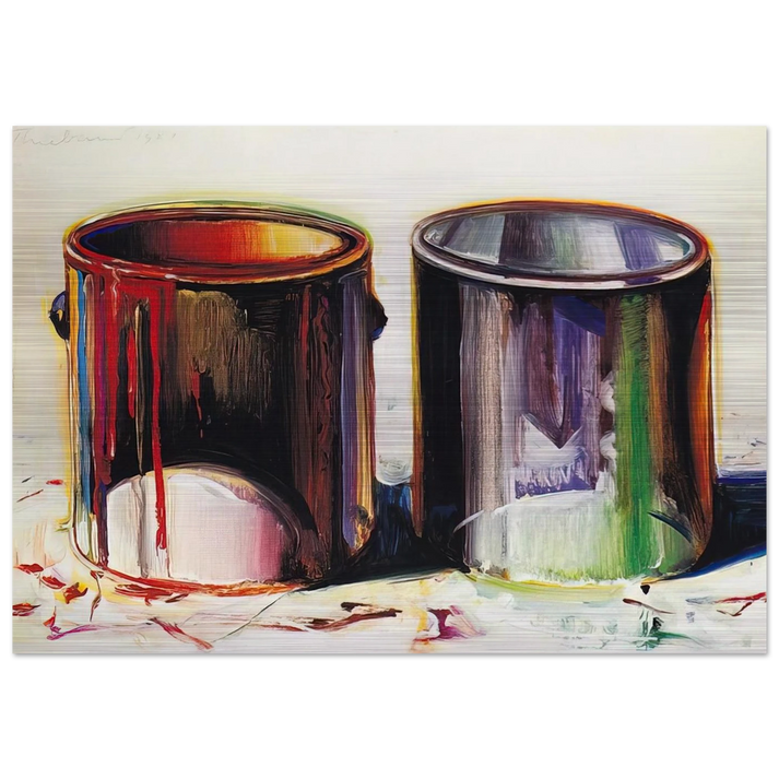 Two Paint Cans - 1987 - Wayne Thiebaud Brushed Aluminum Print - 70x100 cm / 28x40 inches | Wayne Thiebaud Aluminum Print | Wayne Thiebaud Prints