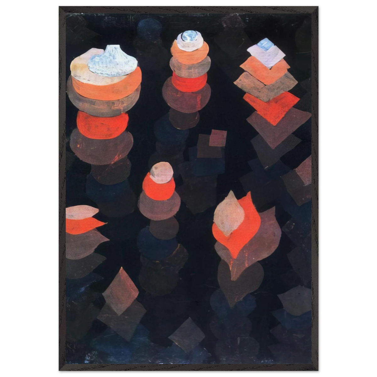 GROWTH OF THE NIGHT PLANTS 1922 - Paul Klee 70x100 cm / 28x40 inches Framed Art Print – Black Wooden Frame