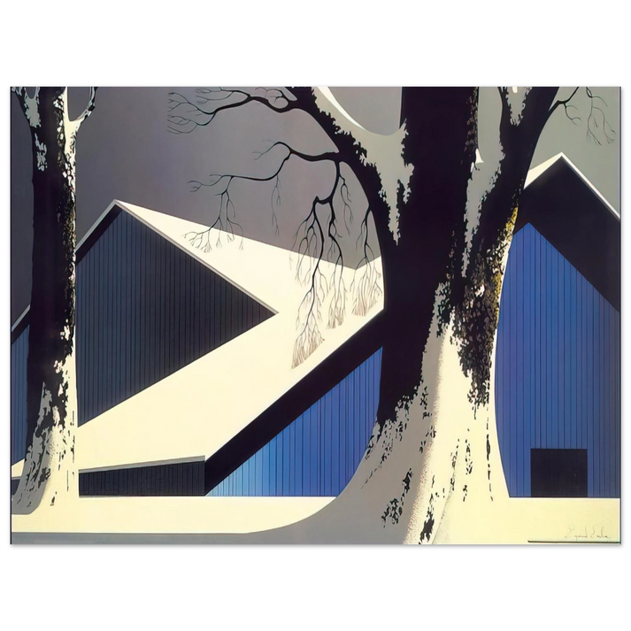 Eyvind Earle - Winter Quiet 75x100 cm / 30x40inches Fine Art Poster