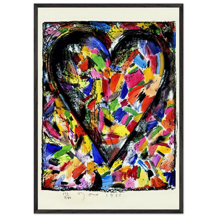 CONFETTI HEART 1985 - Jim Dine 70x100 cm / 28x40 inches Framed Art Print – Black Wooden Frame