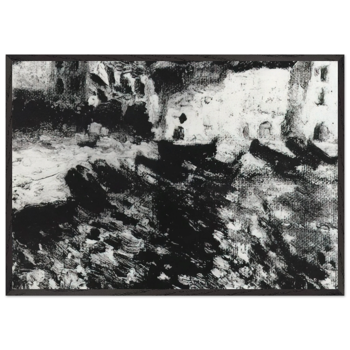 PORT DOGUE CADAQUES - Salvador Dali 70x100 cm / 28x40 inches Framed Art Print – Black Wooden Frame