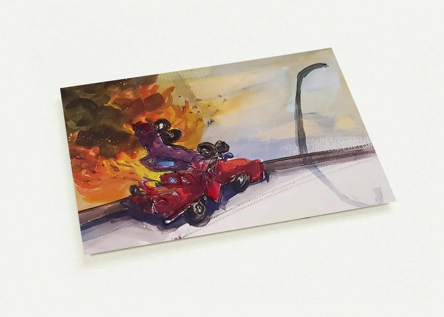 Pile Up Crash - 1984 By Carlos Almaraz Pack of 10 Post Cards | Carlos Almaraz Post Cards | A6 (10.5 x 14.8 cm) - 4.1 x 5.8 inches