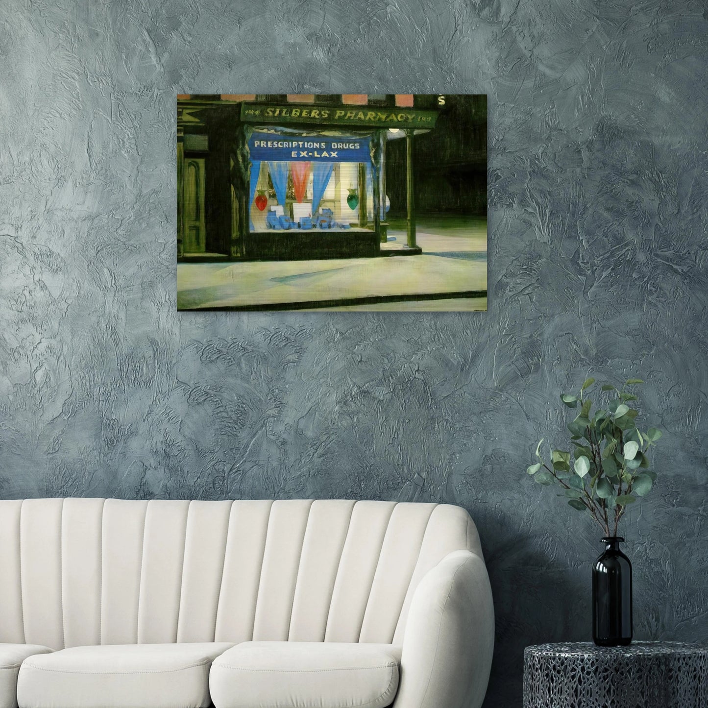 Drug Store - Edward Hopper Brushed Aluminum Print - 70x100 cm / 28x40 inches | Edward Hopper Aluminum Print | Edward Hopper Prints