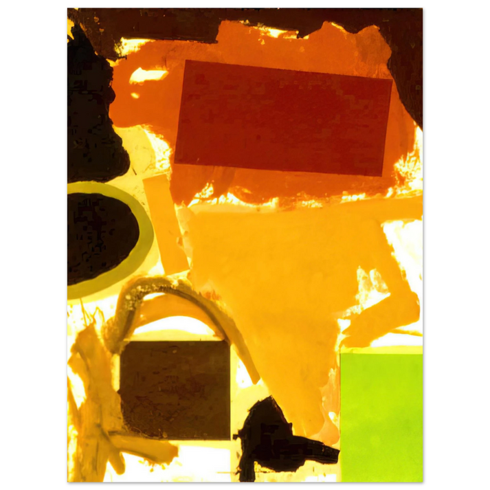 Ronnie Landfield - Abstract Painting with Boxes 2 - 1963 75x100 cm / 30x40inches Fine Art Poster
