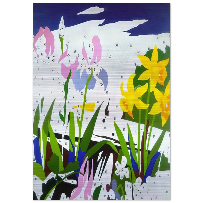 Do It Yourself Flowers - Andy Warhol Brushed Aluminum Print - 70x100 cm / 28x40 inches | Andy Warhol Aluminum Print | Andy Warhol Prints