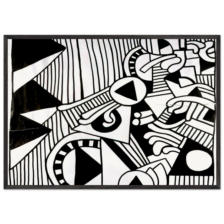 UNTITLED 1978 1 N2 - Keith Haring 70x100 cm / 28x40 inches Framed Art Print – Black Wooden Frame