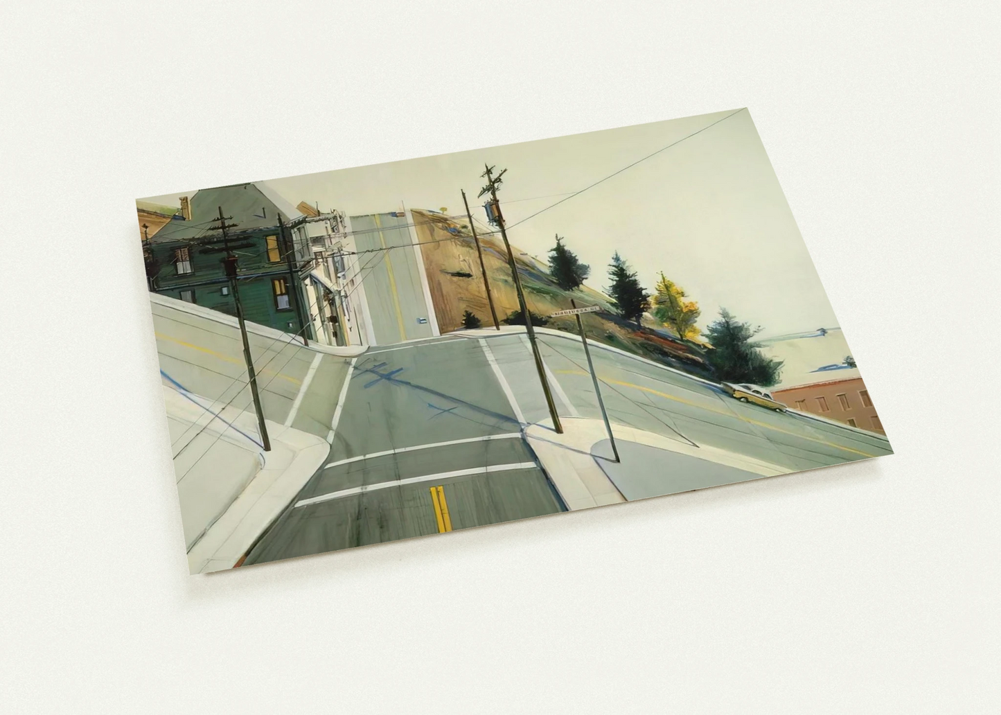 24th Street Intersection - 1977 By Wayne Thiebaud Pack of 10 Post Cards | Wayne Thiebaud Post Cards | A6 (10.5 x 14.8 cm) - 4.1 x 5.8 inches
