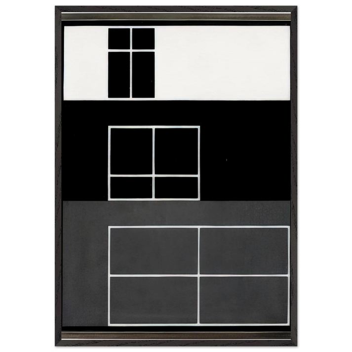 INTERIOR B 1929 - Josef Albers 70x100 cm / 28x40 inches Framed Art Print – Black Wooden Frame