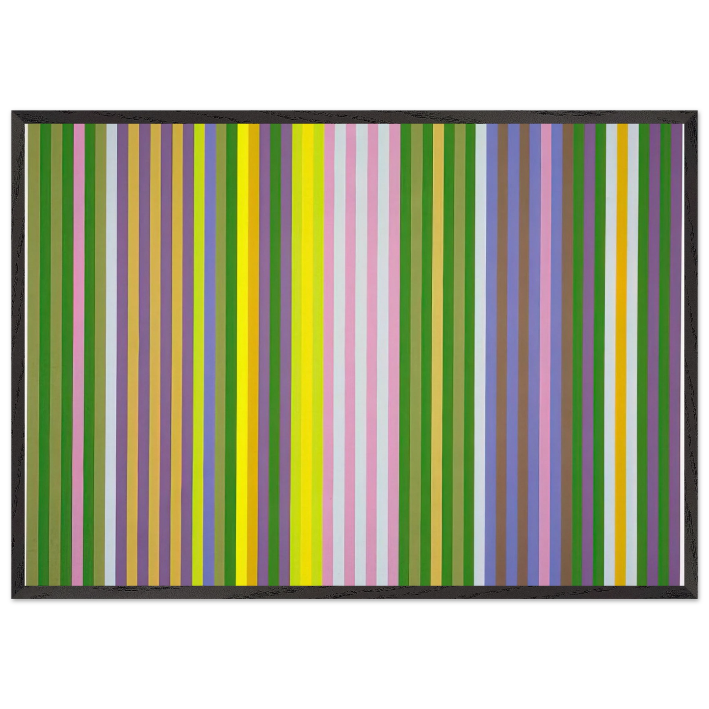 Zebra - 1969 - Gene Davis 70x100 cm / 28x40 inches Framed Art Print – Black Wooden Frame