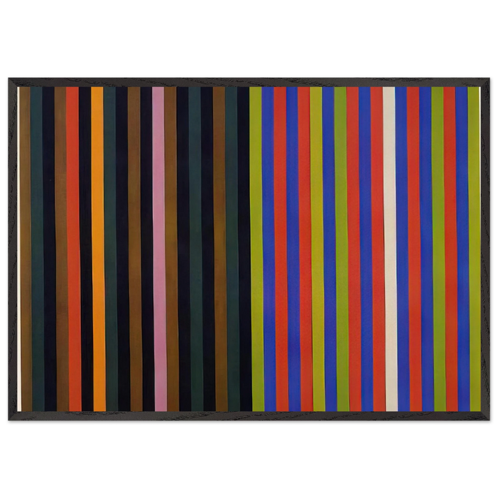 Yankee Doodle - 1966 - Gene Davis 70x100 cm / 28x40 inches Framed Art Print – Black Wooden Frame