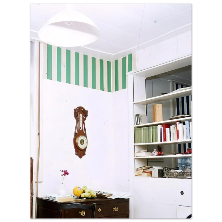 Daniel Buren - Papiers collés blanc et vert - 1969 75x100 cm / 30x40inches Fine Art Poster