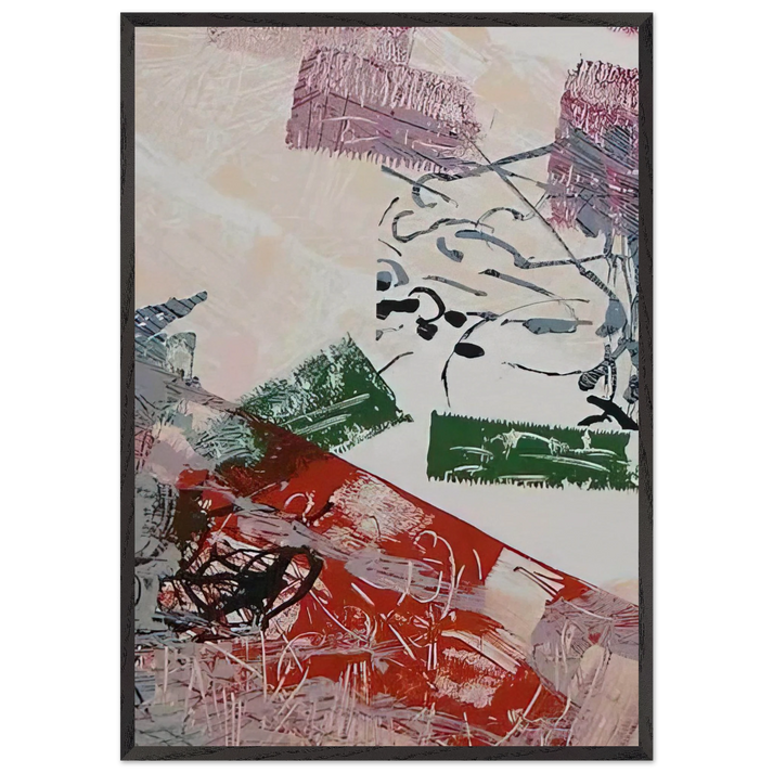Lithograph 1968 - Jean-Paul Riopelle 70x100 cm / 28x40 inches Framed Art Print – Black Wooden Frame