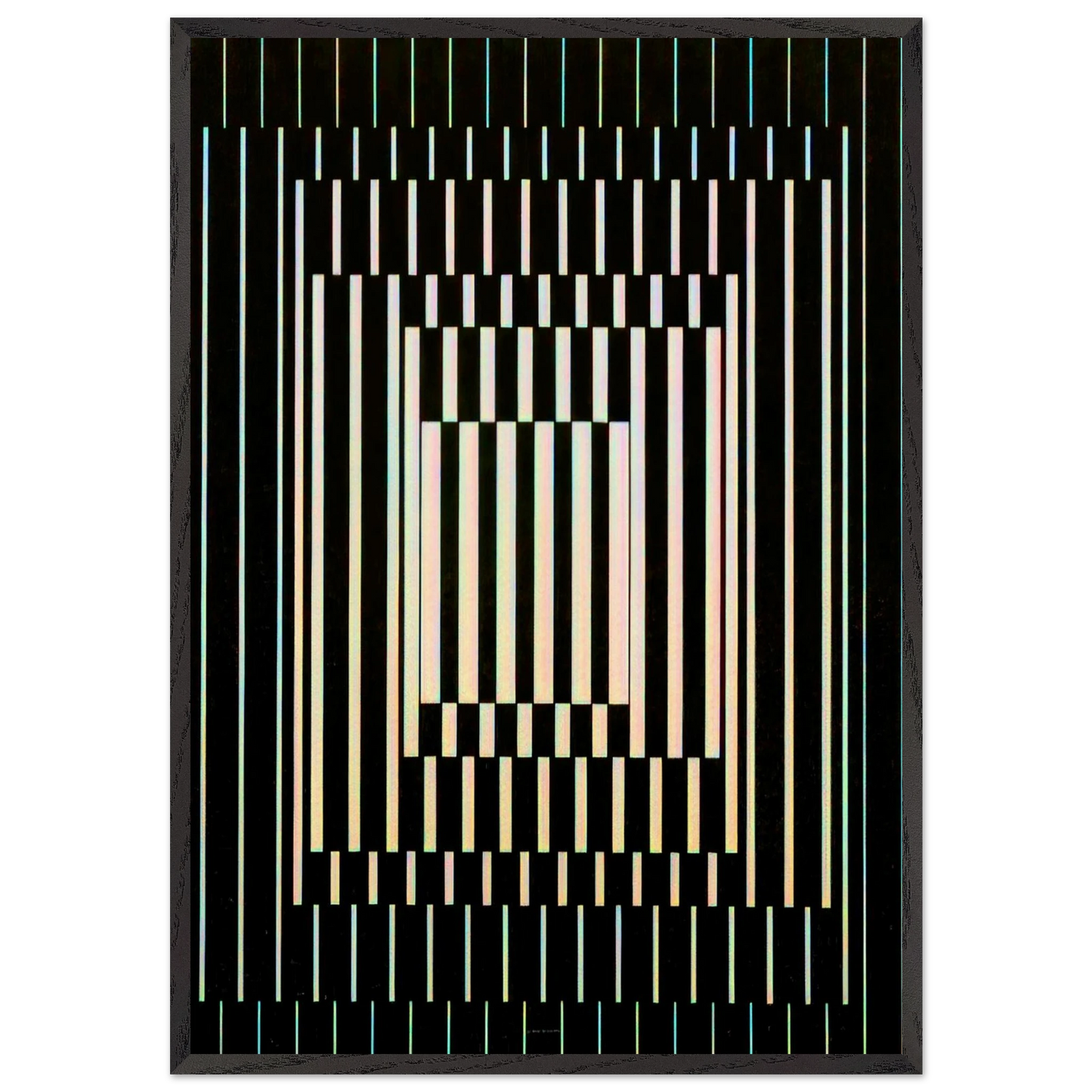 Bora III - 1964 - Victor Vasarely 70x100 cm / 28x40 inches Framed Art Print – Black Wooden Frame