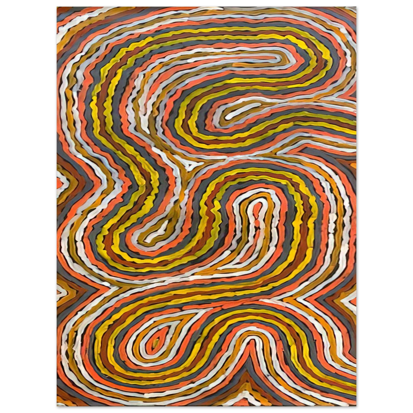 Clifford Possum Tjapaltjarri - Worm Dreaming Napperby - 1996 75x100 cm / 30x40inches Fine Art Poster