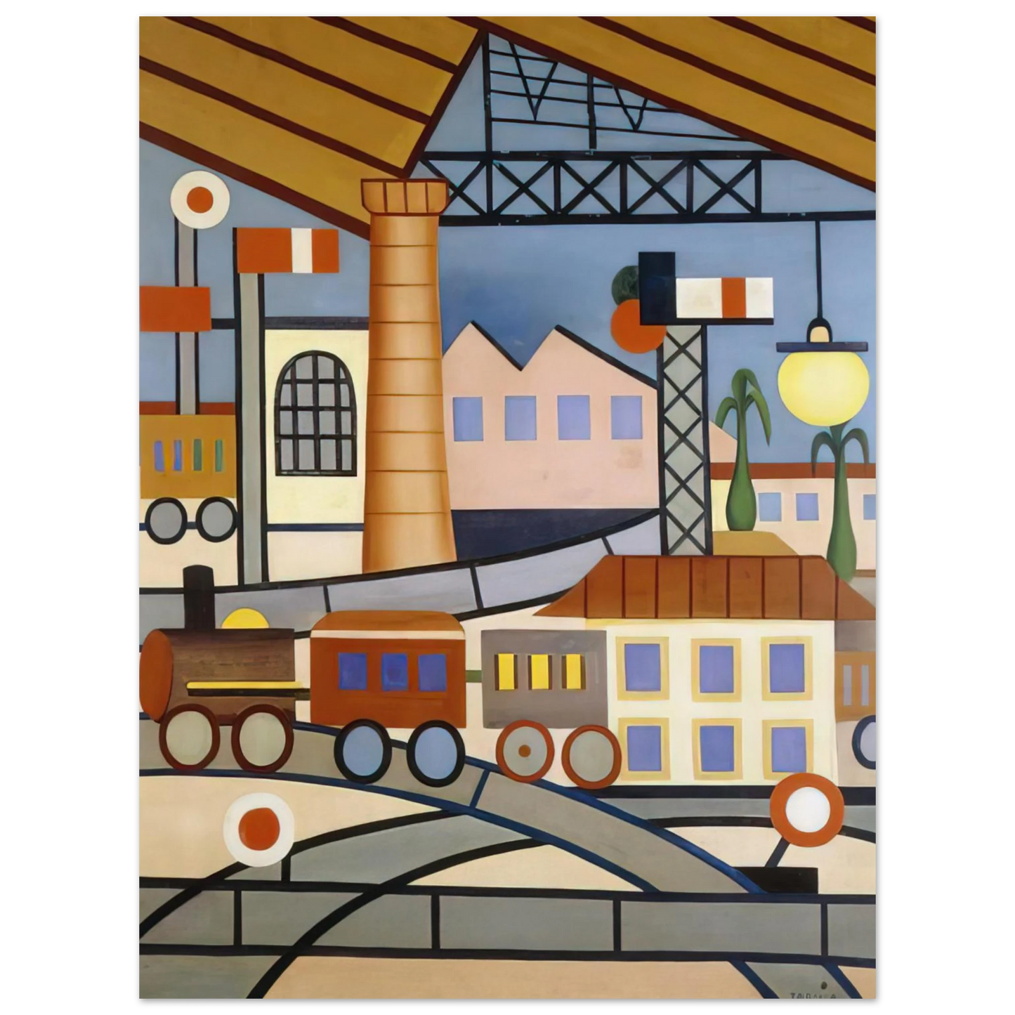 Tarsila do Amaral - A Gare 75x100 cm / 30x40inches Fine Art Poster