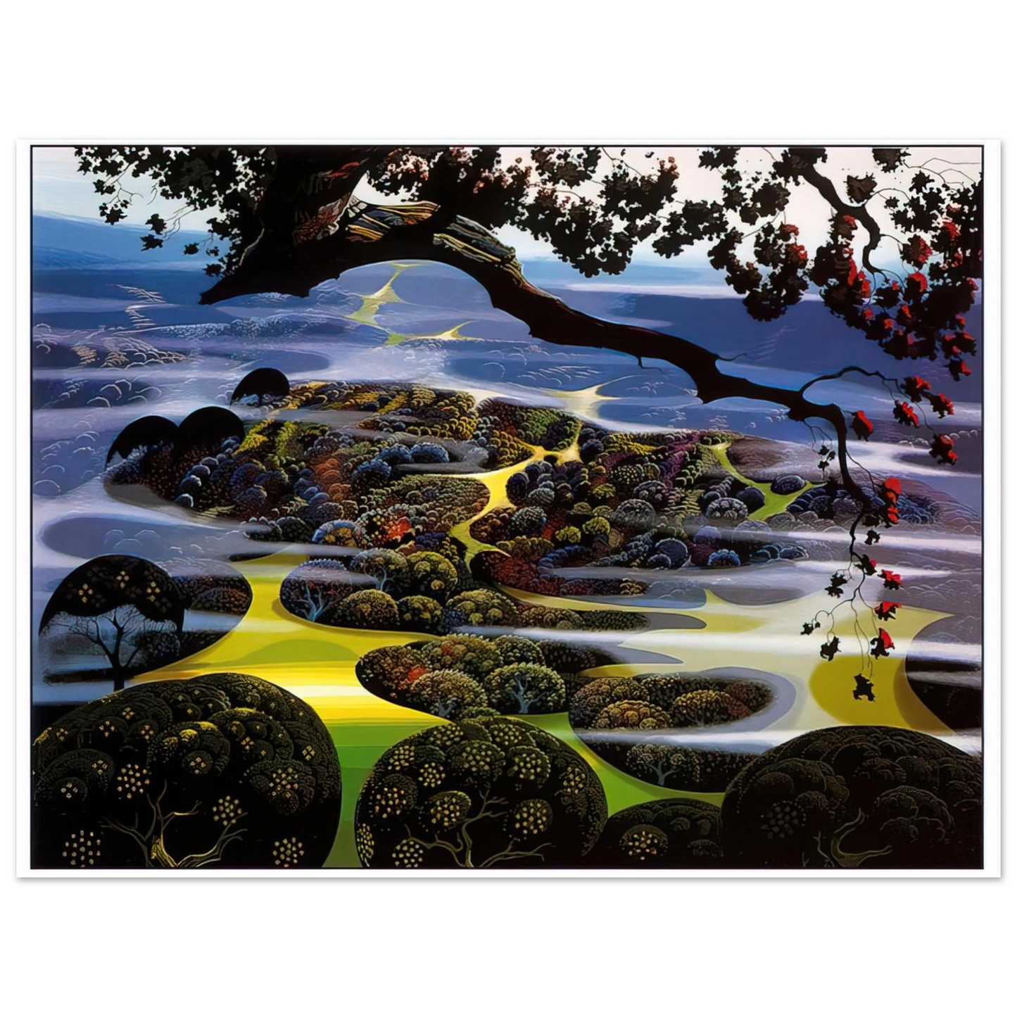 Eyvind Earle - Mystic Mountain 75x100 cm / 30x40inches Fine Art Poster