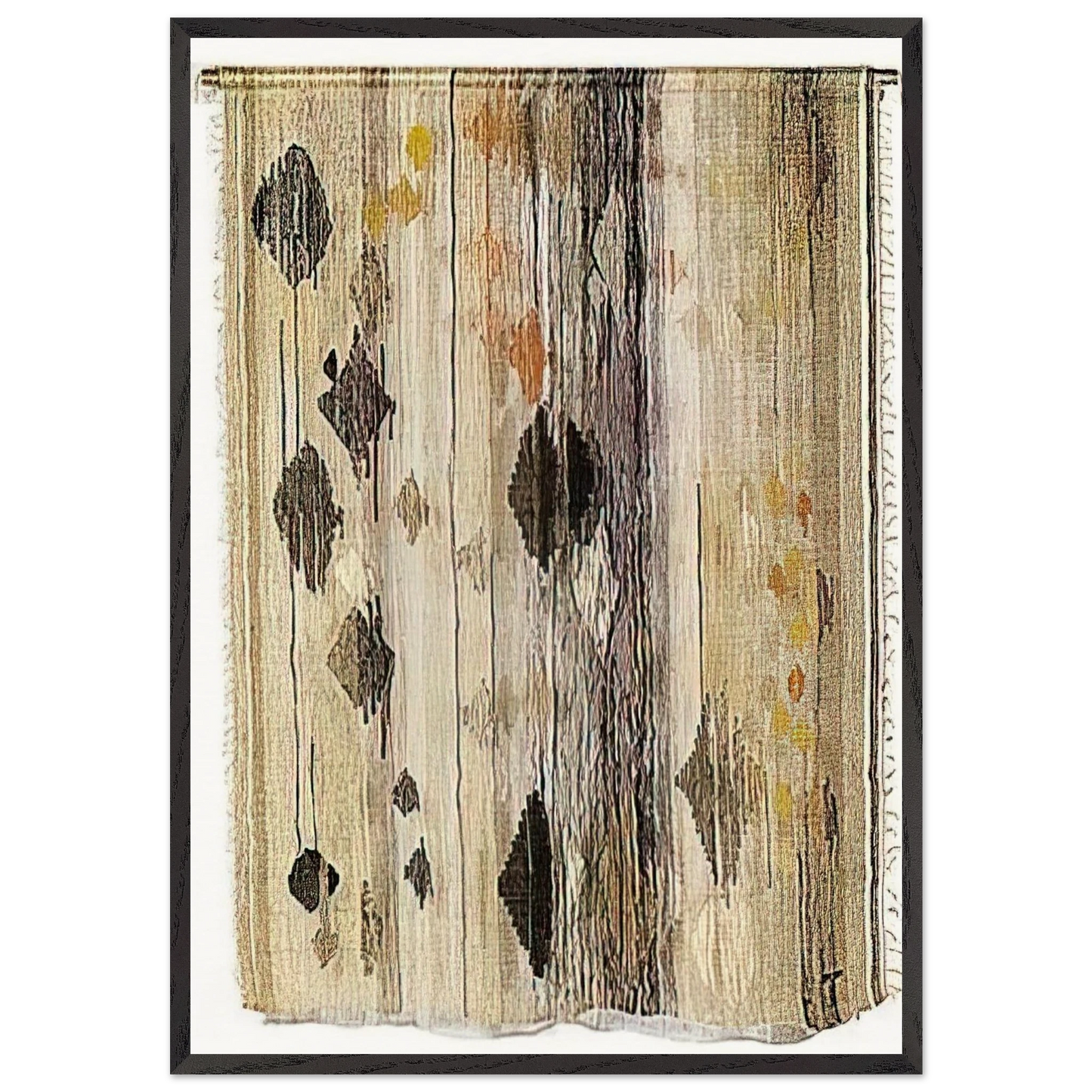 FLOATING SHAPES 1958 - Lenore Tawney 70x100 cm / 28x40 inches Framed Art Print – Black Wooden Frame