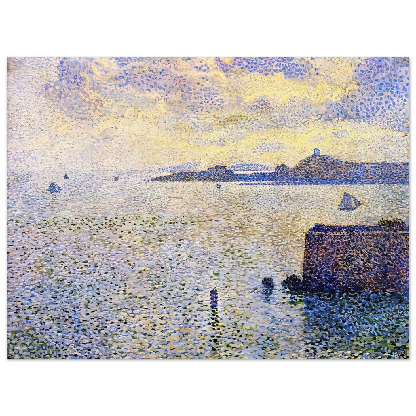 Theo van Rysselberghe - SAILBOATS AND ESTUARY 1892 75x100 cm / 30x40inches Fine Art Poster