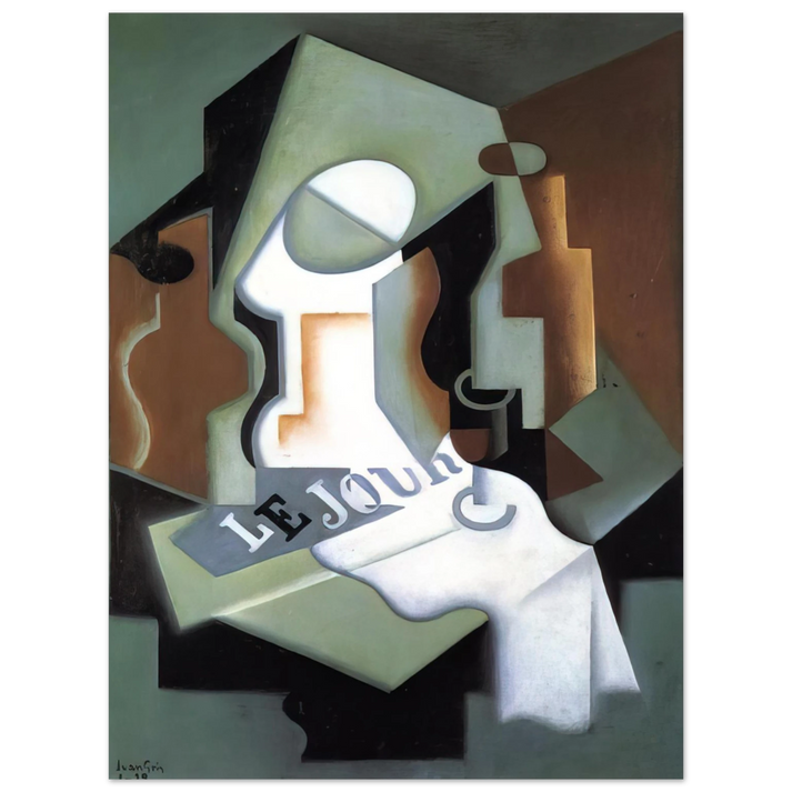 Juan Gris - BOTTLE AND FRUIT DISH 75x100 cm / 30x40inches Fine Art Poster