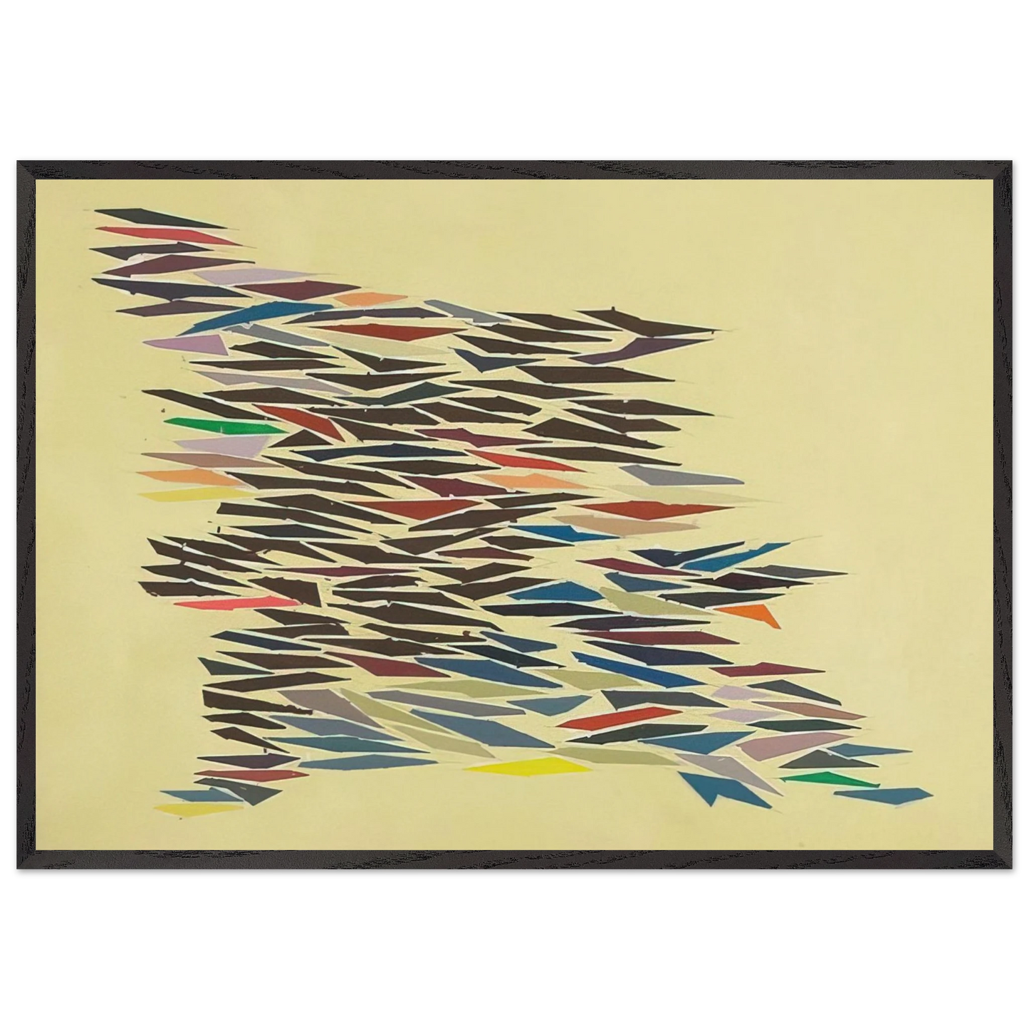 Colors with Yellow - Post-Painterly Abstraction - Robert Goodnough 70x100 cm / 28x40 inches Framed Art Print – Black Wooden Frame
