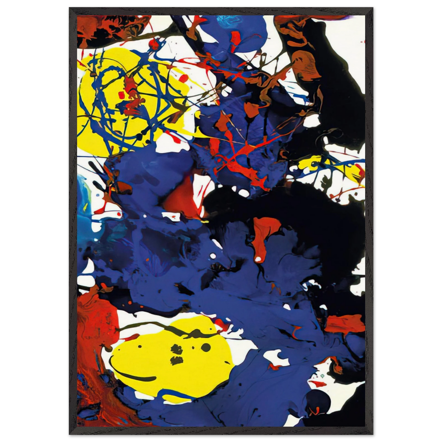 Untitled SFP94-131 SFF 1801 - Sam Francis 70x100 cm / 28x40 inches Framed Art Print – Black Wooden Frame