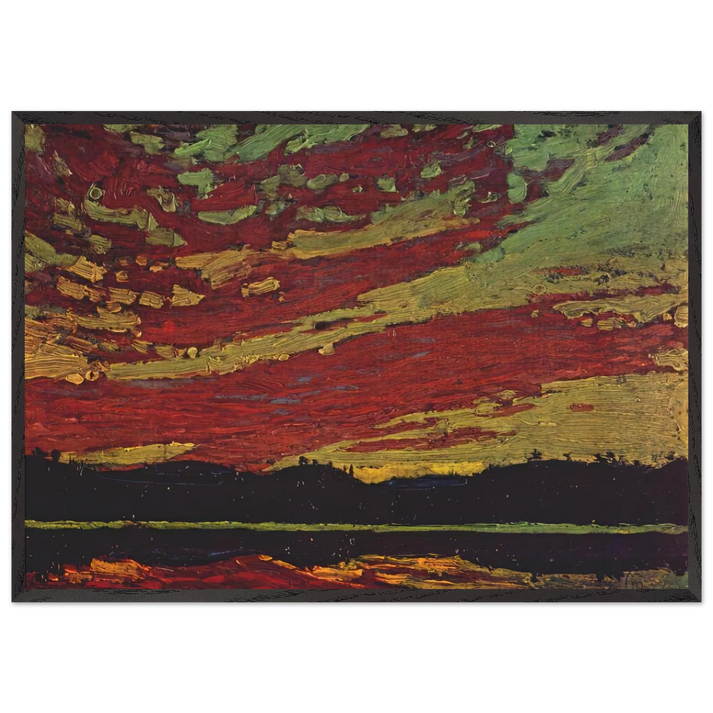 SUNSET 1915 - Tom Thomson 70x100 cm / 28x40 inches Framed Art Print – Black Wooden Frame