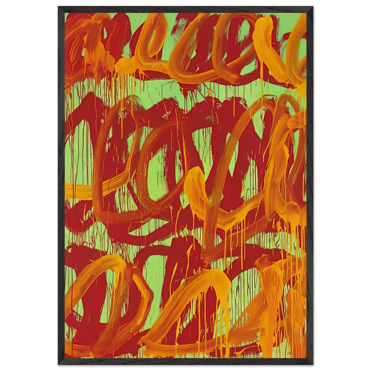 Camino Real II - Cy Twombly 70x100 cm / 28x40 inches Framed Art Print – Black Wooden Frame