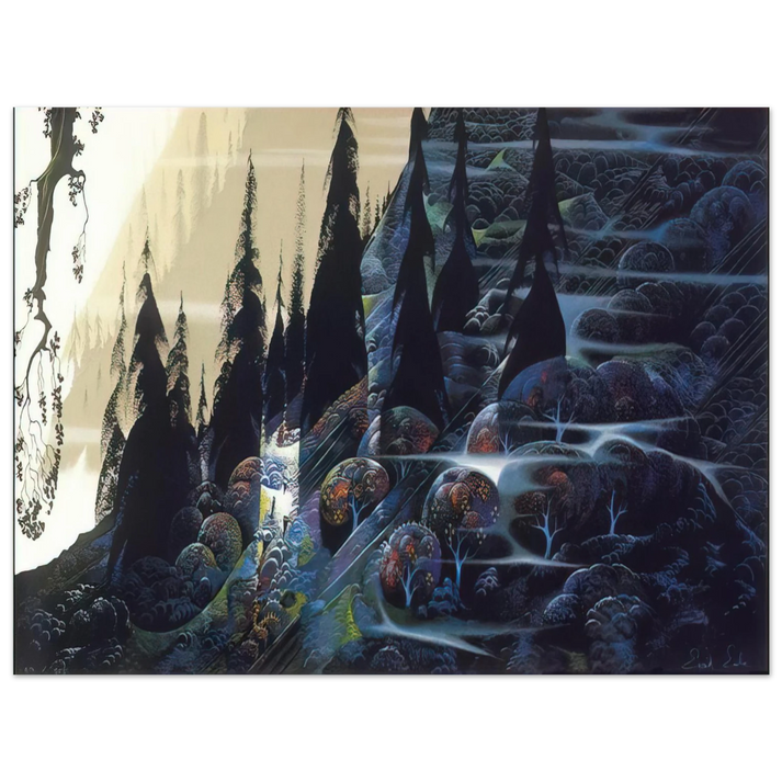 Eyvind Earle - Black Spruce 75x100 cm / 30x40inches Fine Art Poster