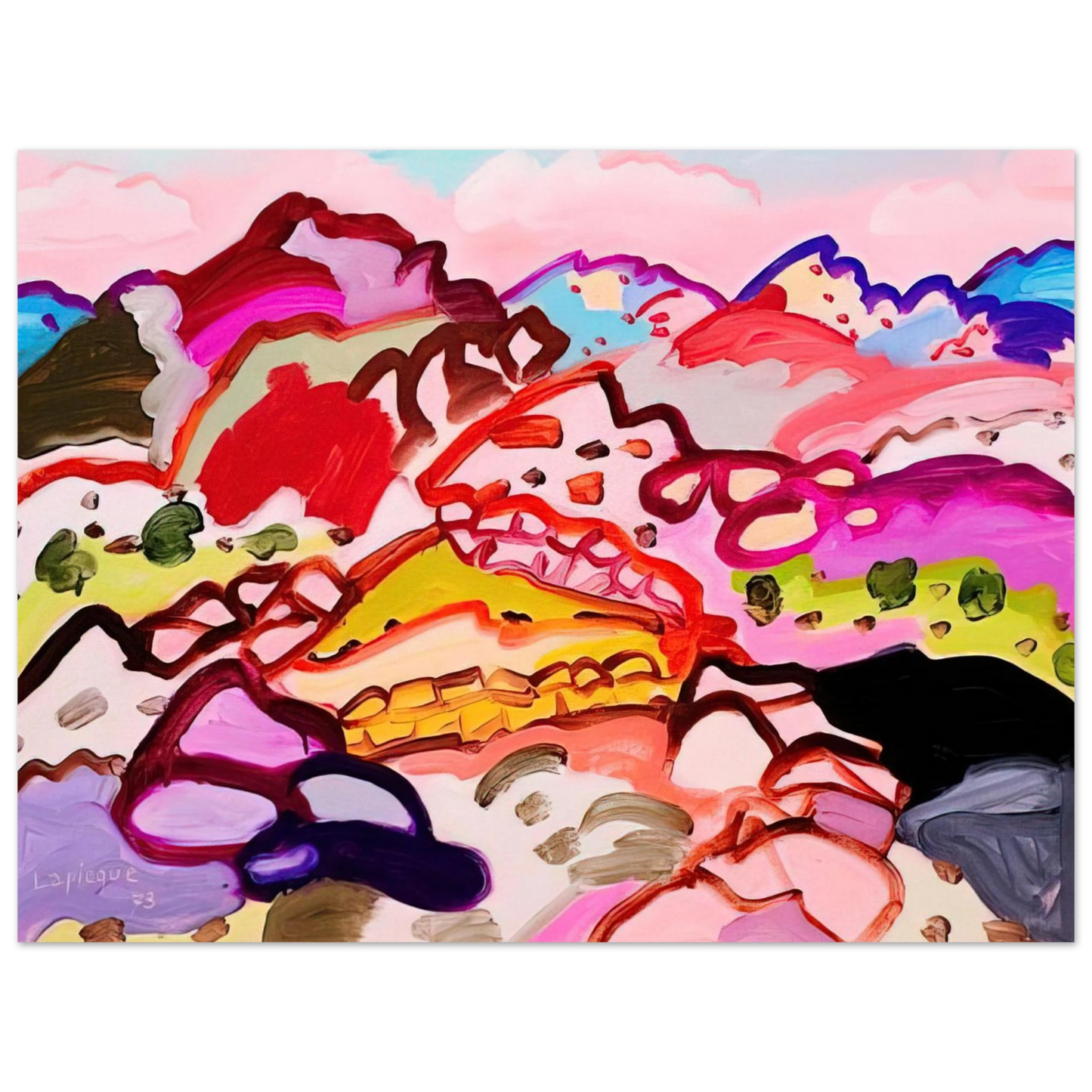 Charles Lapicque - Paysage en Castille - 1973 75x100 cm / 30x40inches Fine Art Poster
