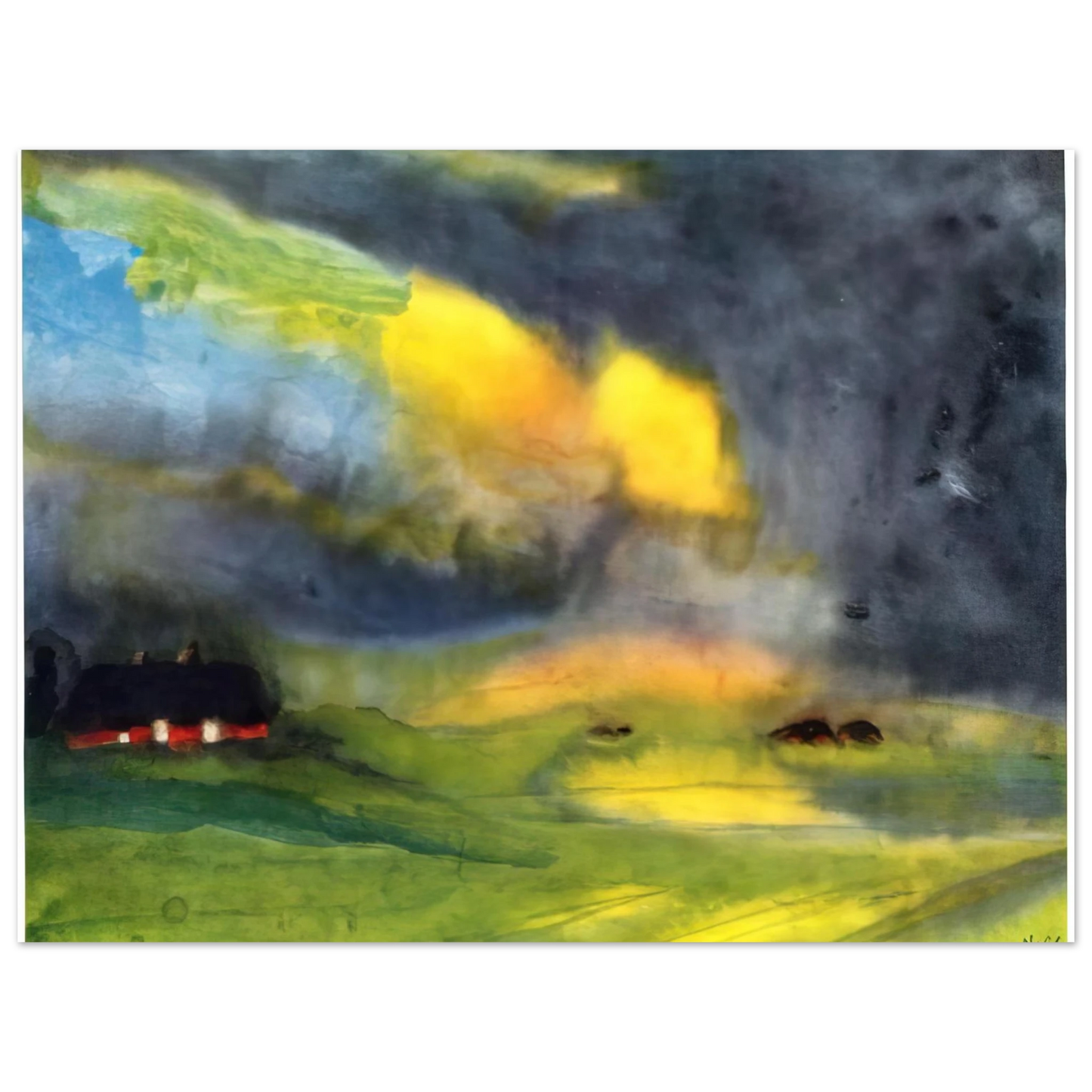 Emil Nolde - Colored sky above the Marais 75x100 cm / 30x40inches Fine Art Poster
