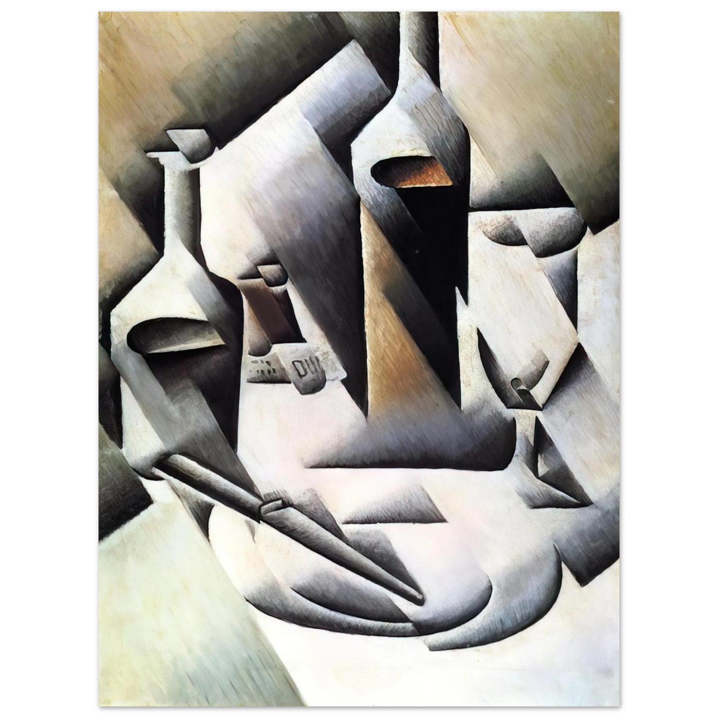 Juan Gris - BOTTLES AND KNIFE 1912 75x100 cm / 30x40inches Fine Art Poster