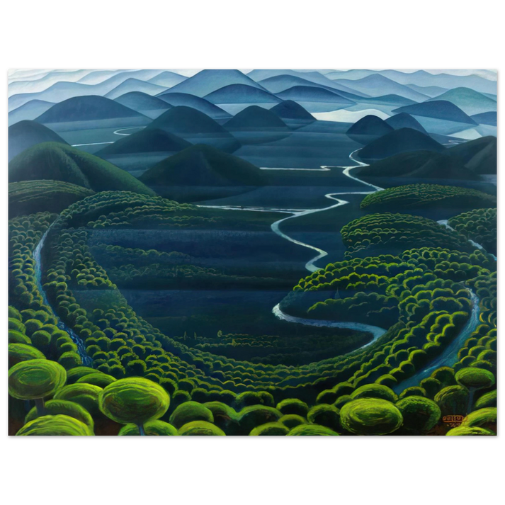 Gerardo Dottori - Umbria vergine - 1949 75x100 cm / 30x40inches Fine Art Poster