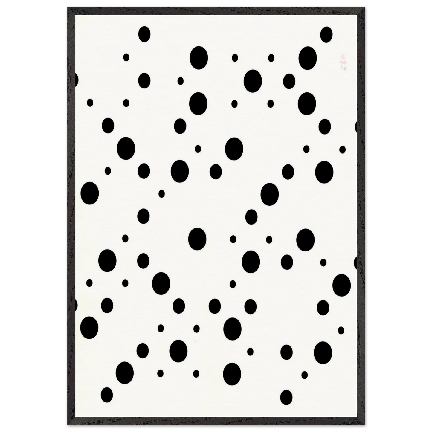 WHITE DISKS 1 - Bridget Riley 70x100 cm / 28x40 inches Framed Art Print – Black Wooden Frame