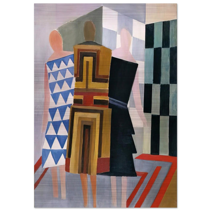 SIMULTANEOUS DRESSES THREE WOMEN FORMS COLOURS 1925 - Sonia Delaunay Brushed Aluminum Print - 70x100 cm / 28x40 inches | Sonia Delaunay Aluminum Print | Sonia Delaunay Prints