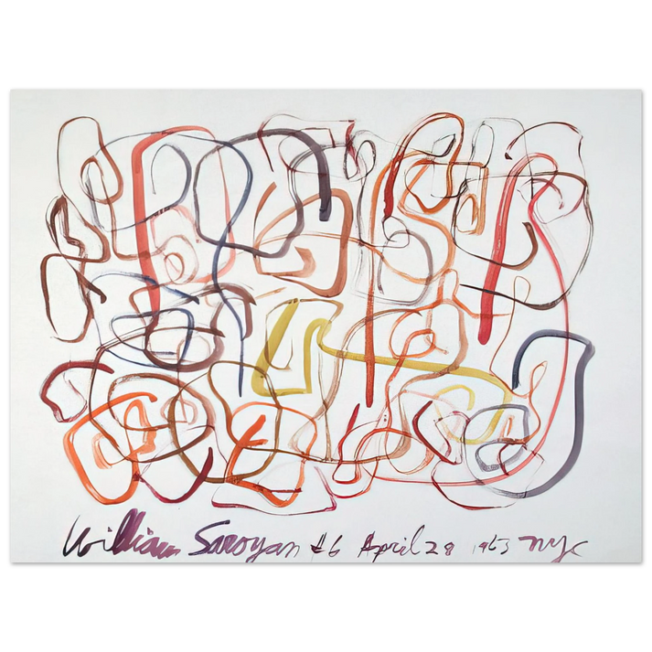 William Saroyan - #6 April 28, 1963 NYC - 1963 75x100 cm / 30x40inches Fine Art Poster