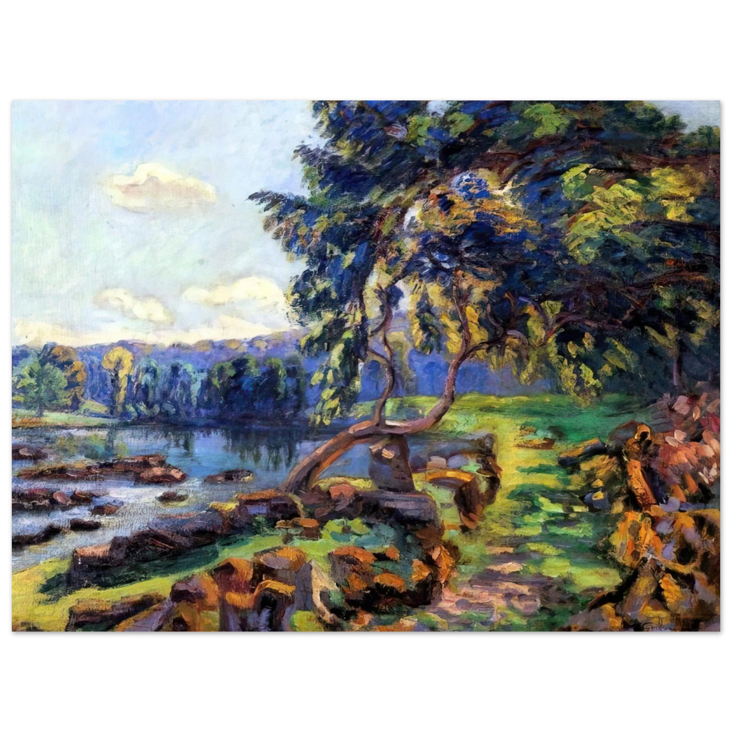 Armand Guillaumin - Les rapides a Genetin - 1900 75x100 cm / 30x40inches Fine Art Poster