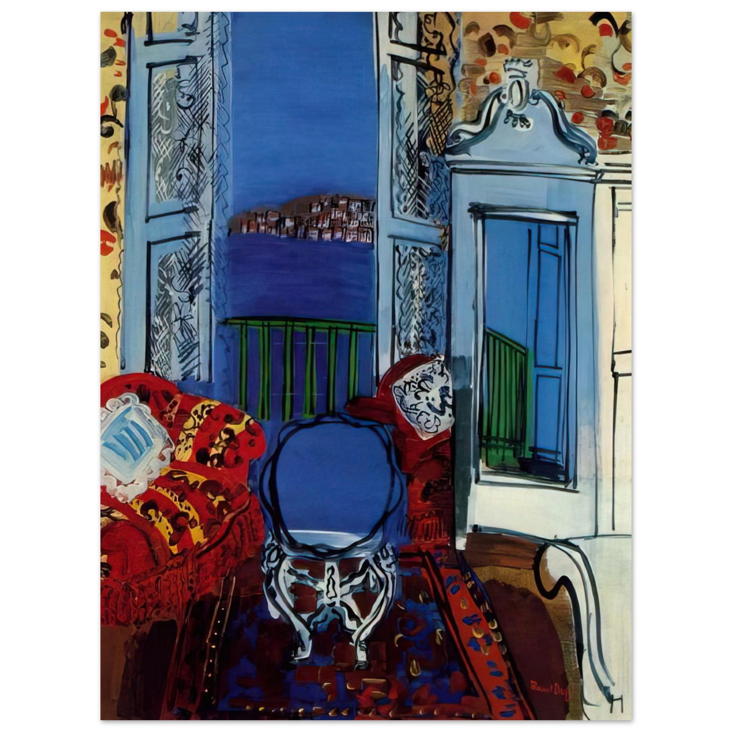 Raoul Dufy - OPEN WINDOW 1928 75x100 cm / 30x40inches Fine Art Poster