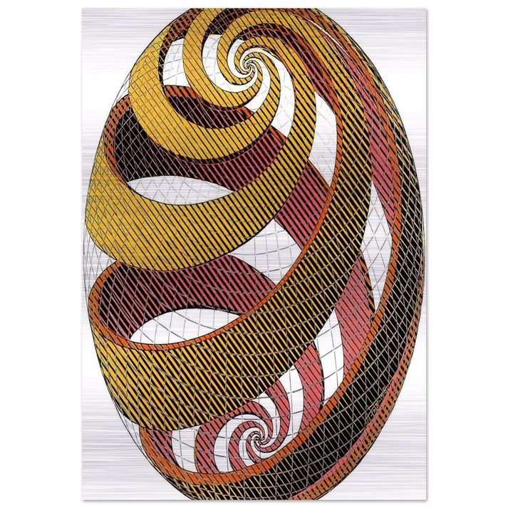 SPHERE SPIRALS - MC Escher Brushed Aluminum Print - 70x100 cm / 28x40 inches | MC Escher Aluminum Print | MC Escher Prints