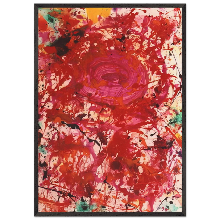 Untitled SF90-362 - Sam Francis 70x100 cm / 28x40 inches Framed Art Print – Black Wooden Frame
