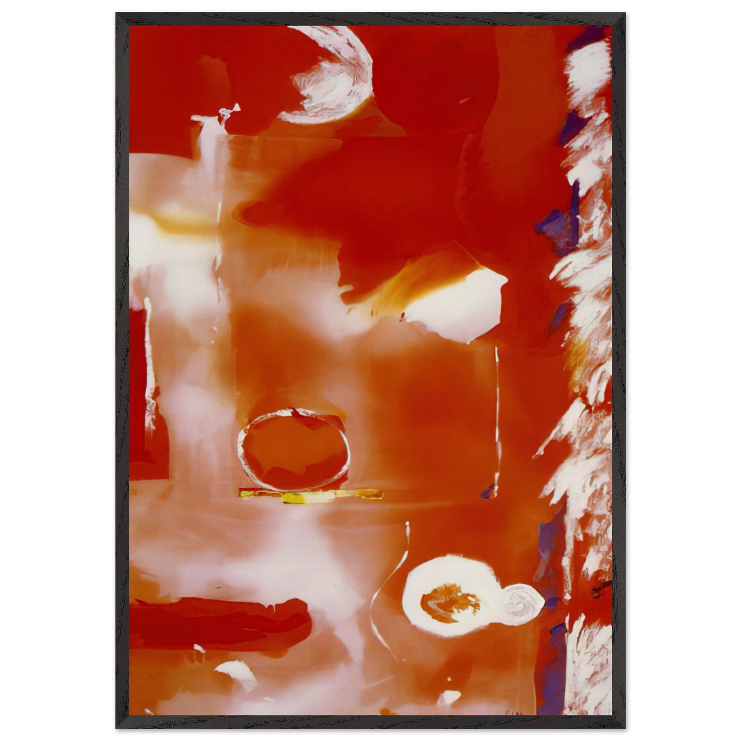 Seeing the Moon on a Hot Summer Day - 1987 - Helen Frankenthaler 70x100 cm / 28x40 inches Framed Art Print – Black Wooden Frame