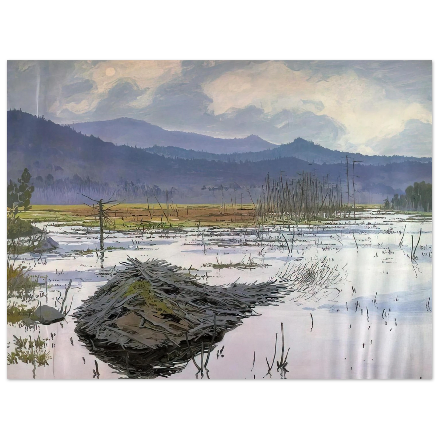 Neil Welliver - Beaver Pond - 1976 75x100 cm / 30x40inches Fine Art Poster