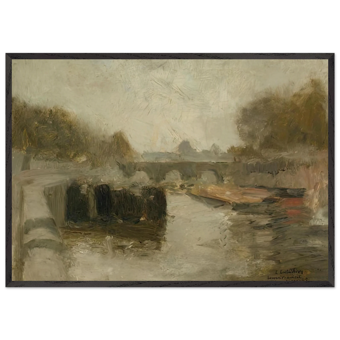 LE PONT 1895 - Henri Matisse 70x100 cm / 28x40 inches Framed Art Print – Black Wooden Frame