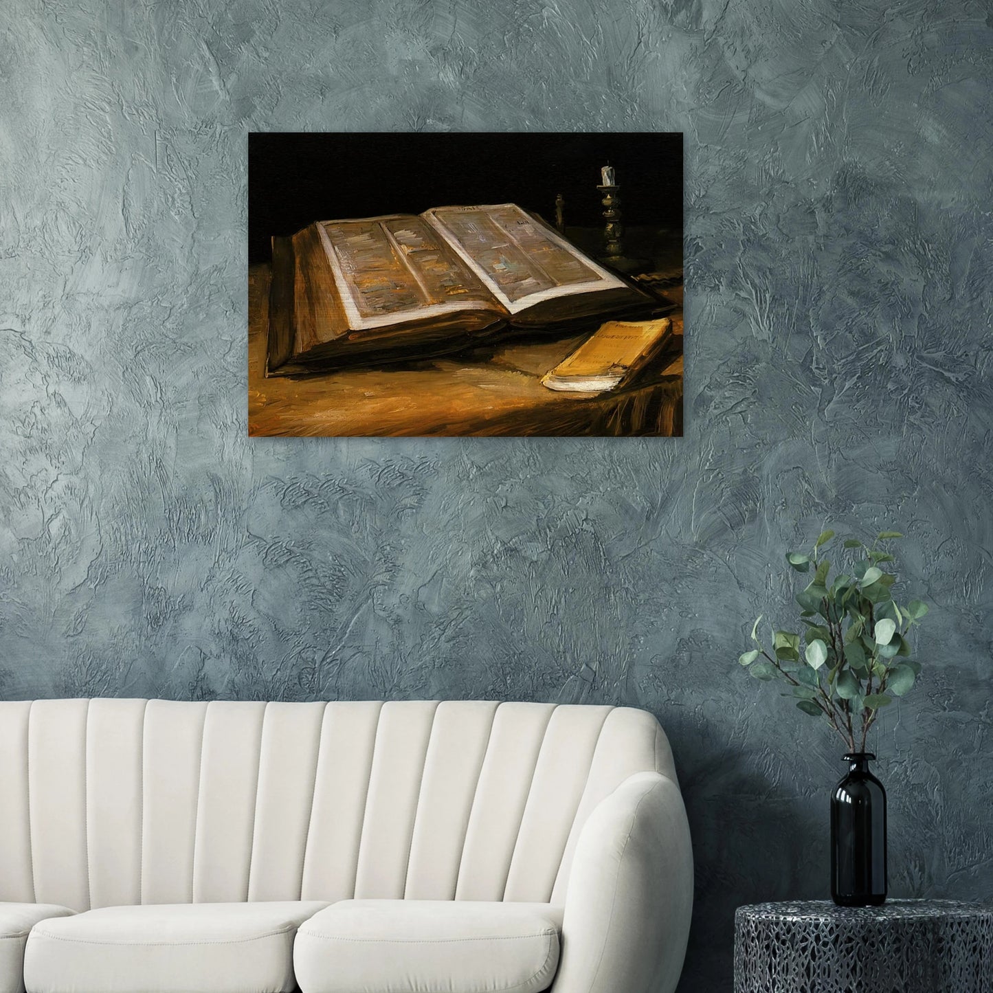 Still Life with Bible - Vincent van Gogh Brushed Aluminum Print - 70x100 cm / 28x40 inches | Vincent van Gogh Aluminum Print | Vincent van Gogh Prints
