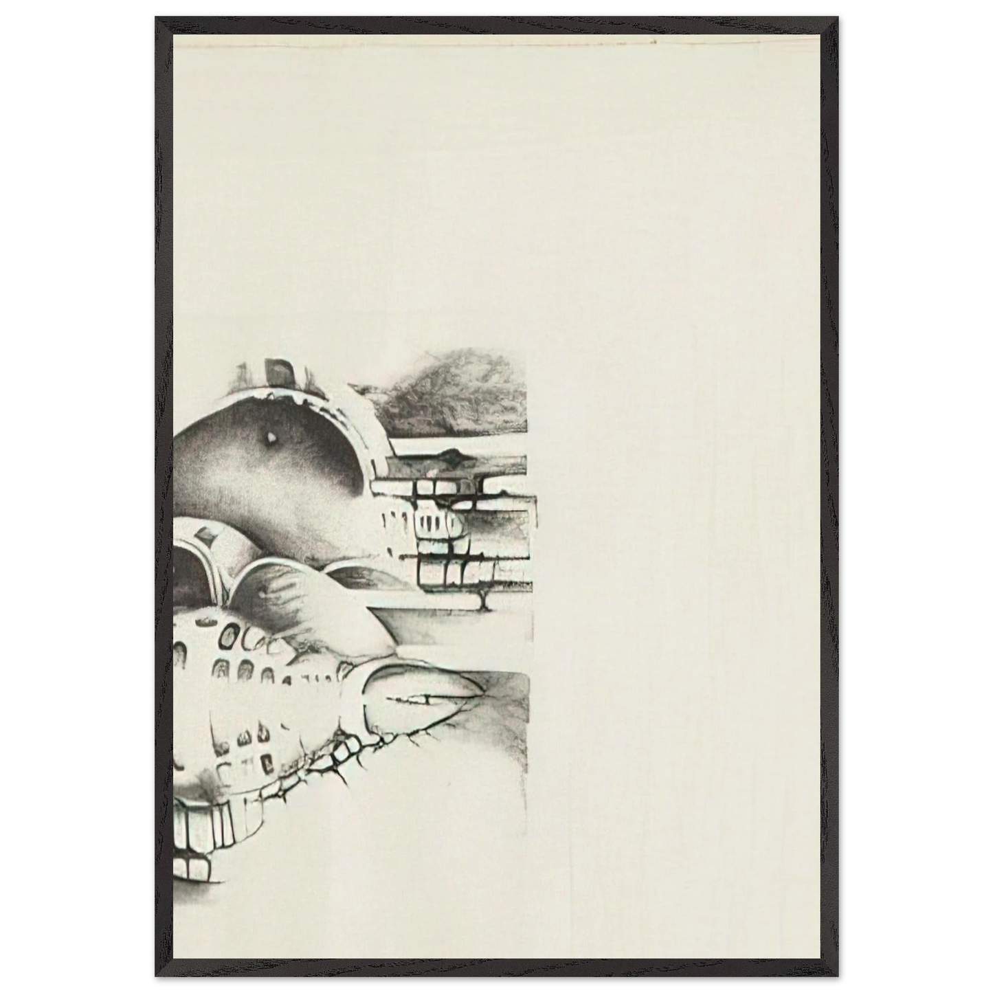 THIRTEENTH STONE 1970 - Lee Bontecou 70x100 cm / 28x40 inches Framed Art Print – Black Wooden Frame