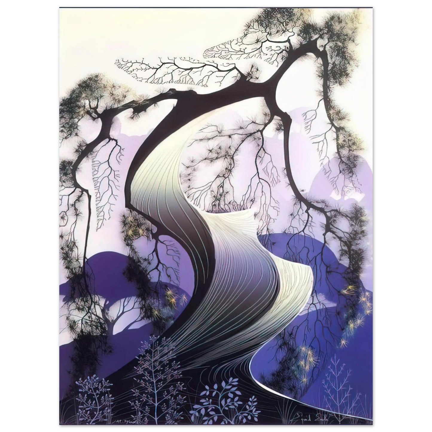Eyvind Earle - Bonsai 75x100 cm / 30x40inches Fine Art Poster