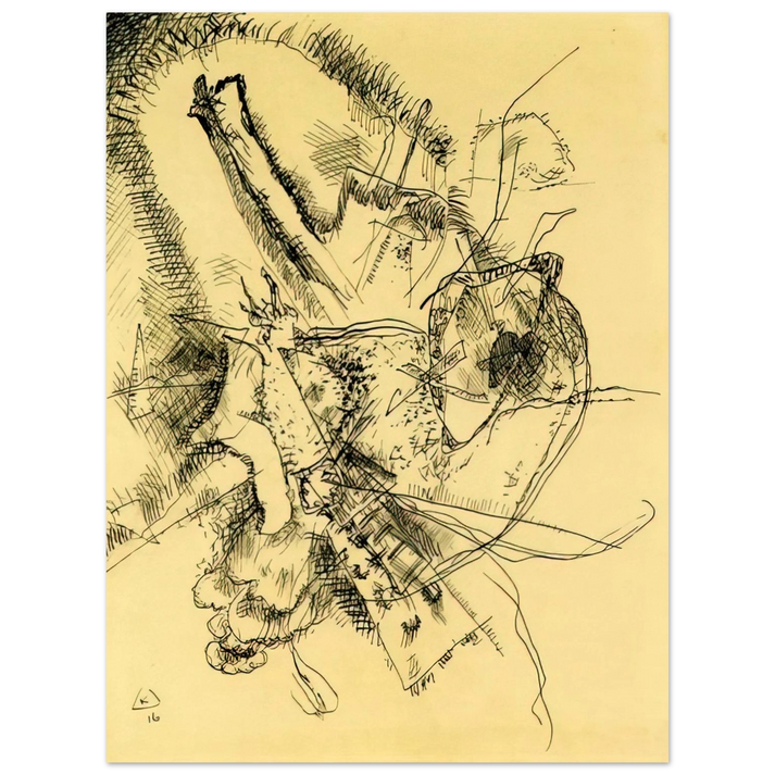 Wassily Kandinsky - DRAWING FOR ETCHING II 1916 75x100 cm / 30x40inches Fine Art Poster